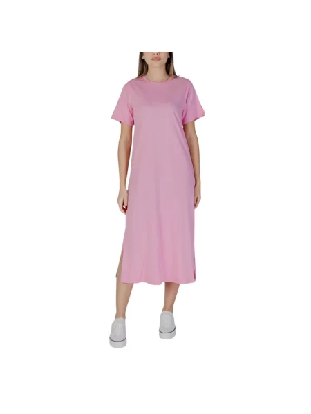 Sukienka midi B.young do kolan casual różowa