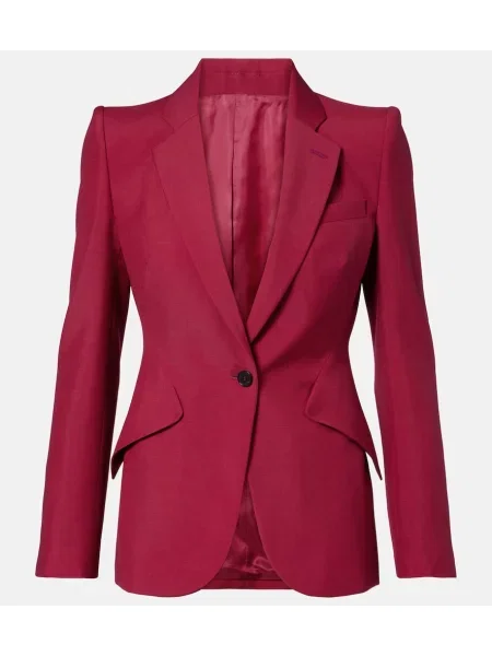 Sacou Mcqueen de lână roz