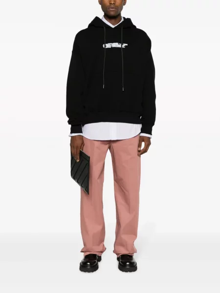 Mikina s kapucí Off-white s potiskem bílá