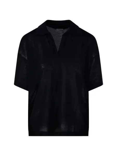 Gulerat tricou Roberto Collina cu decolteu în V negru