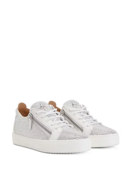 Stras sneakerși Giuseppe Zanotti alb