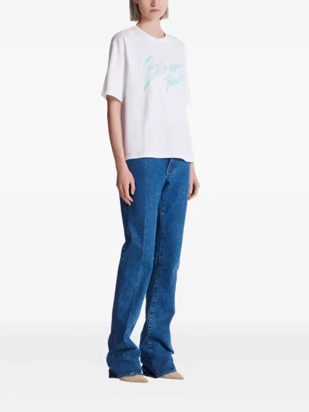 Tricou Balmain cu imagine alb