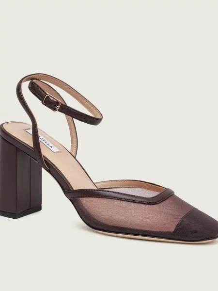 Marella Sandale cu gros MLAETERE cu adaos de piele bordo