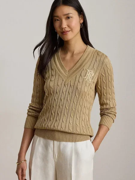Lauren Ralph Lauren pulover pentru femei cu maro