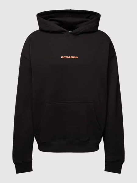 Bluza z kapturem o kroju oversized z nadrukiem z logo model ‘COLNE’ Pegador czarna