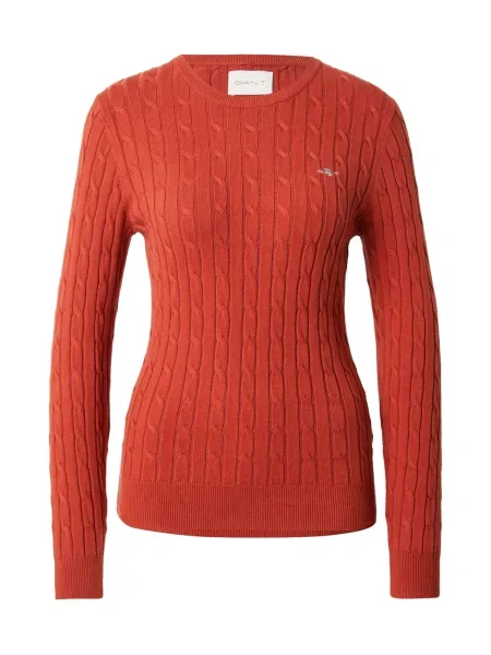 GANT Pulover gri deschis / roșu orange portocaliu