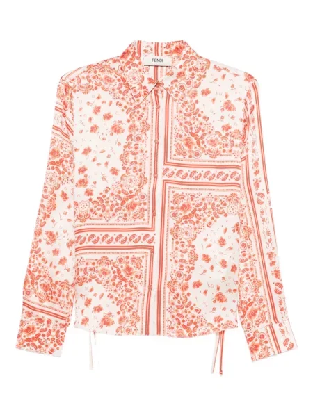 Cămașă Fendi de mătase cu model floral cu imagine
