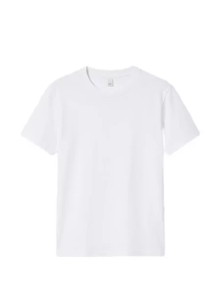 Scurt tricou Rier cu decolteu rotund alb