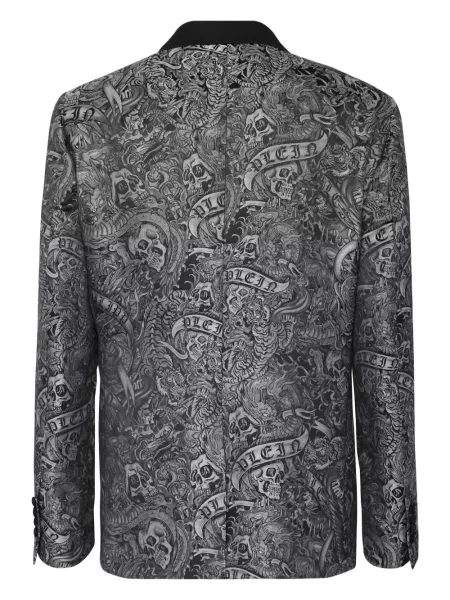 Raštuotas švarkas Philipp Plein ruoželis juoda