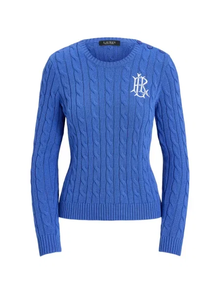 Pulover Lauren Ralph Lauren cu broderie albastru