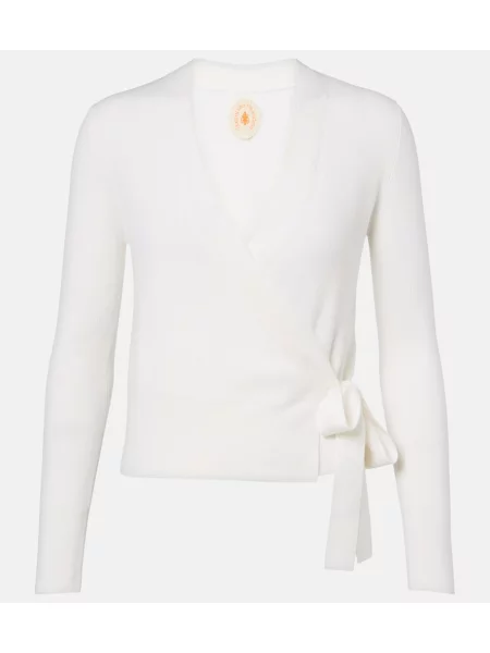Cardigan Jardin Des Orangers de lână plic alb
