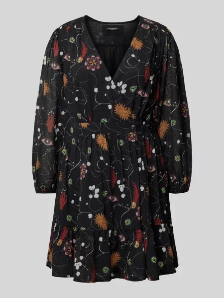 Sukienka mini w stylu kopertowym Scotch & Soda czarna