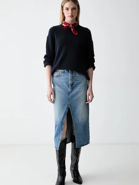 Levi's krilo denim DECON SLIT MIDI modra