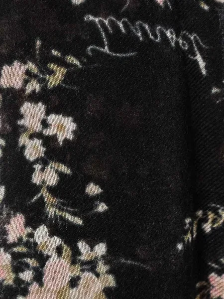Fular Twinset cu model floral cu imagine negru