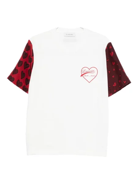 Tricou Lanvin cu imagine cu motiv cu inimi alb