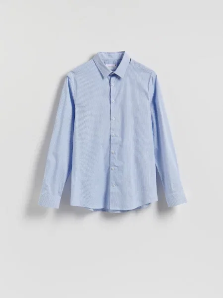 Reserved Картата сорочка slim fit блідо-блакитний блакитна