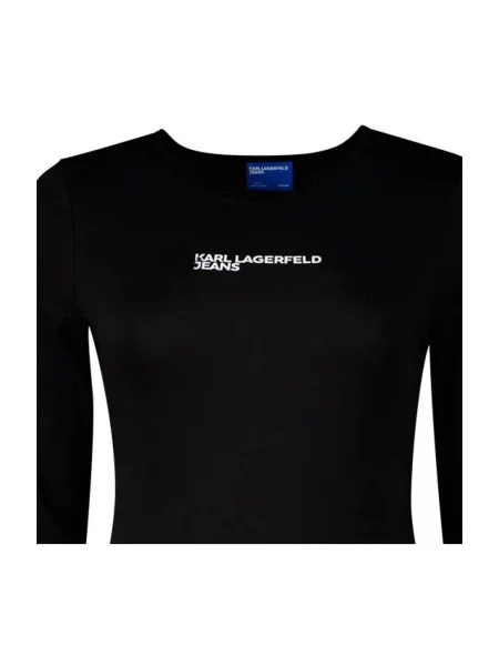 Kerek nyakú body Karl Lagerfeld fekete