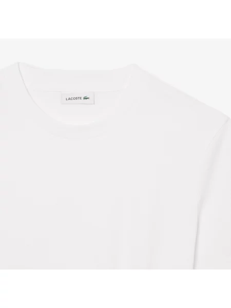 Lacoste Drapowana Sukienka T-Shirtowa biała