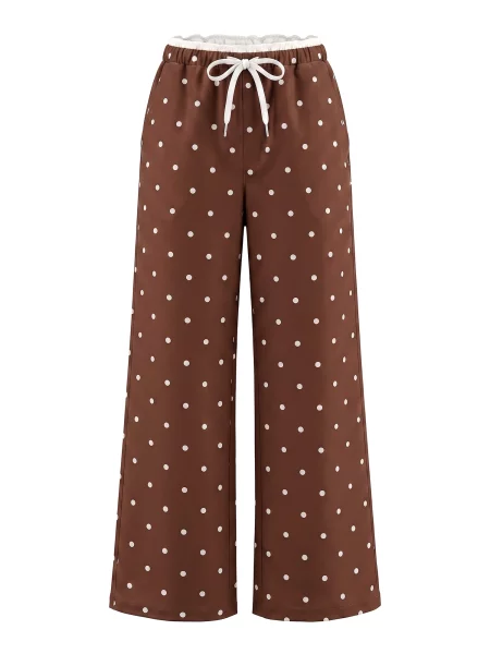 Imily Bela Pantaloni maro alb