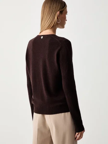 Twinset sweter wełniany brązowy