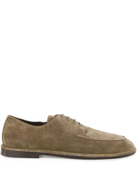 Pantofi derby Ferragamo din piele de căprioară maro