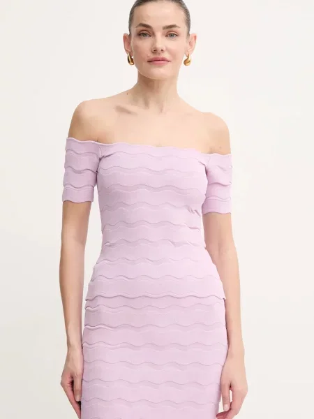 Herve Leger bluză Lainey femei uni violet