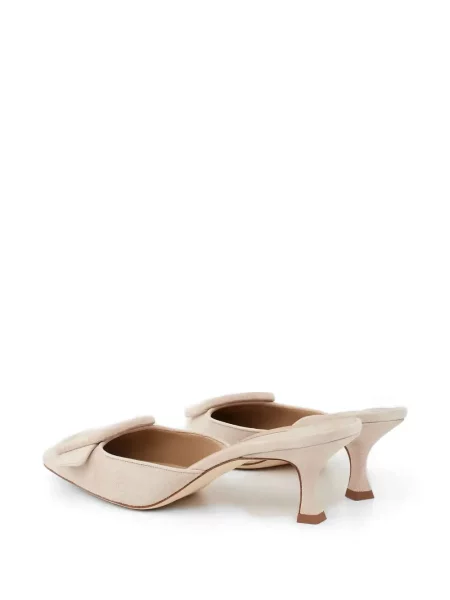 Papuci tip mules Manolo Blahnik din piele de căprioară