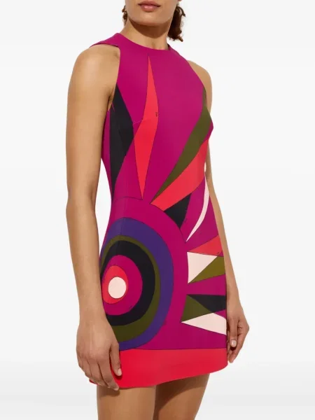 Rochie mini Pucci cu imagine cu imprimeu abstract de costum roz