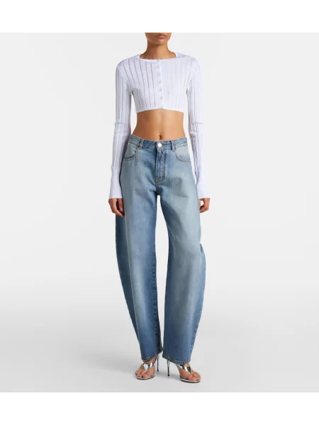 Decupat cardigan Alaïa tricotate alb