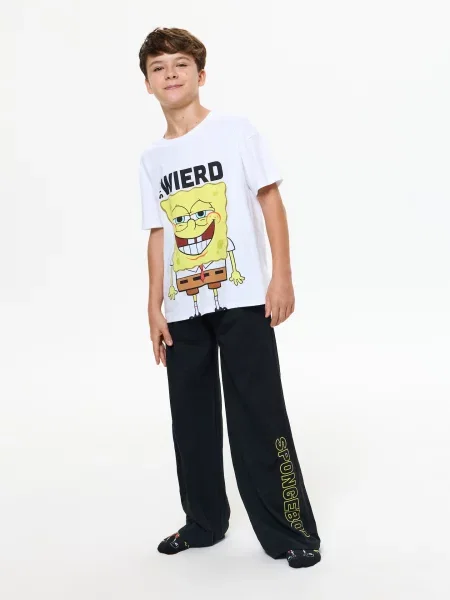 Sinsay dvoudílné pyžamo SpongeBob bílá