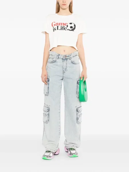 Decupat tricou Melt cu imagine alb