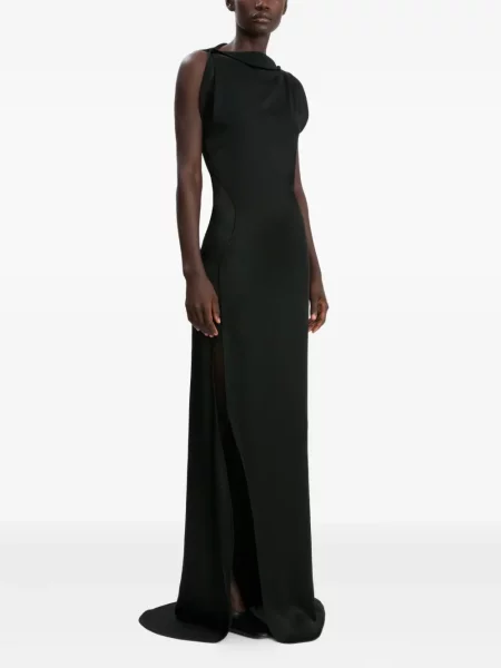 Rochie maxi Victoria Beckham fără mâneci de costum negru