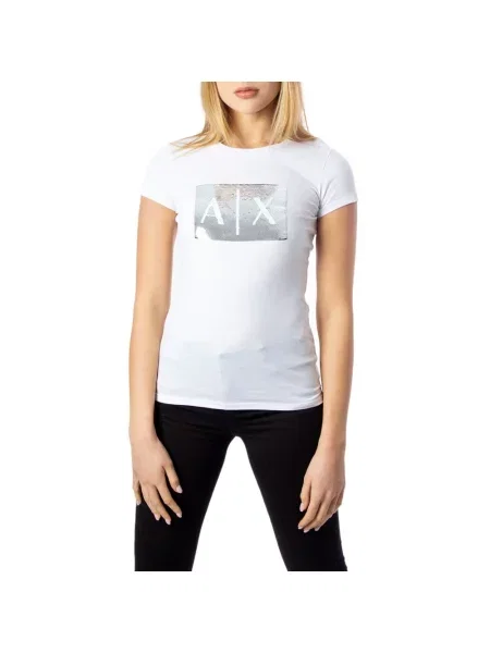 Koszulka Armani Exchange z krótkim rękawem biała