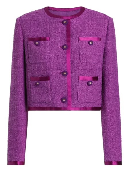 Geacă Dolce & Gabbana din tweed violet