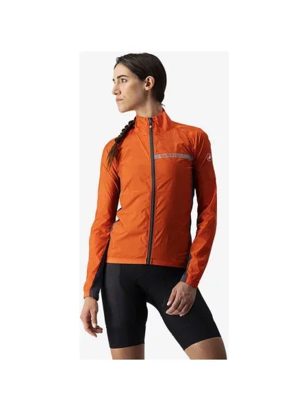 Castelli Squadra Stretch Light Wiatrówka Kurtka Pomarańczowa Ciemnoszara XS czerwona
