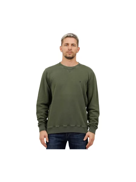 Bluza Dondup z kołnierzem z logo zielona