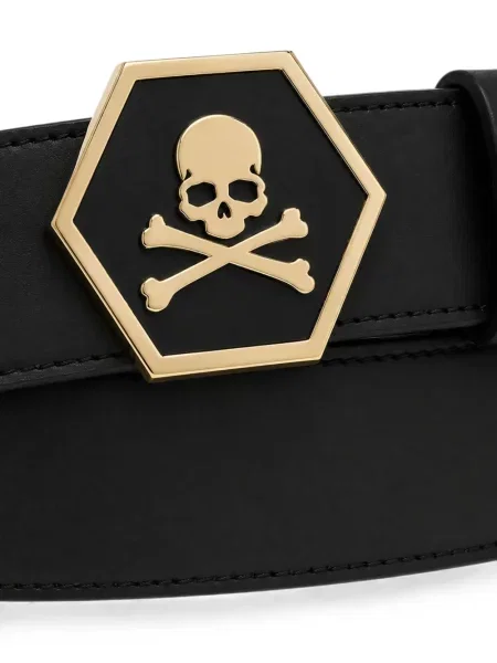 Cu centură curea Philipp Plein din piele negru
