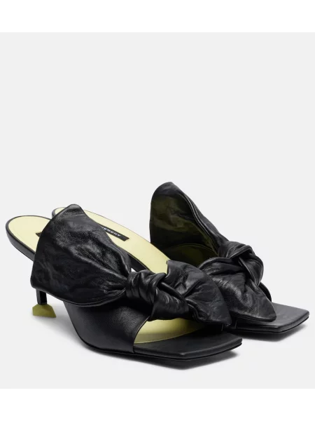 Papuci tip mules Givenchy cu funde din piele negru