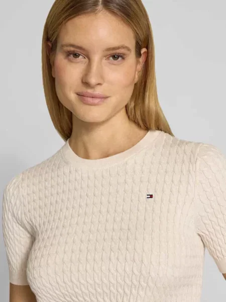 T-shirt Slim Fit z czystej bawełny Tommy Hilfiger biała