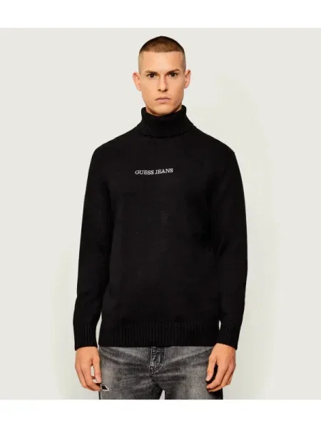 Pulover Guess Jeans de lână negru