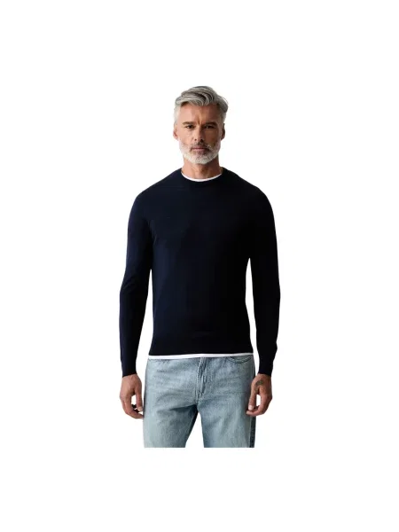 Sweter Hackett wełniany niebieski