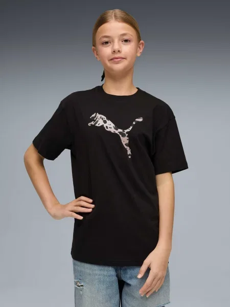 Дитяча Футболка PUMA Ess Graphic Animal Tee комбінований верх чорний