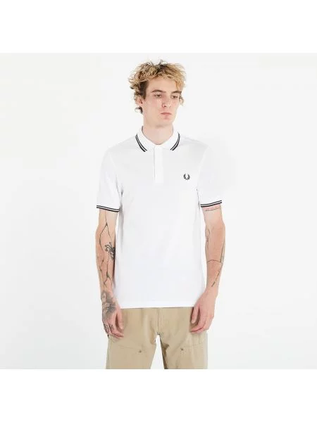 Тениска FRED PERRY Twin Tipped Short Sleeve Tee White L бяло