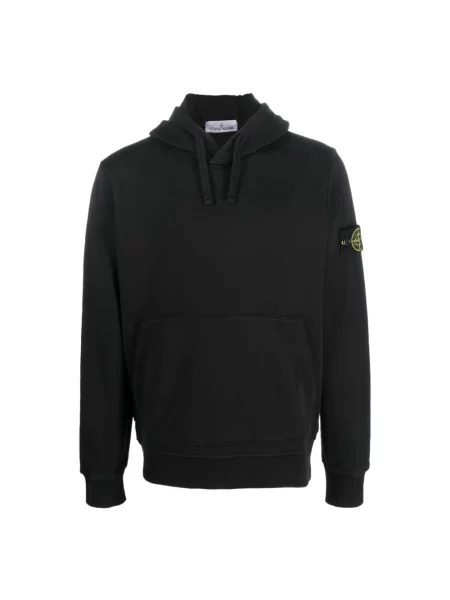 Bluza z kapturem Stone Island z kapturem z dżerseju z kamieniami czarna