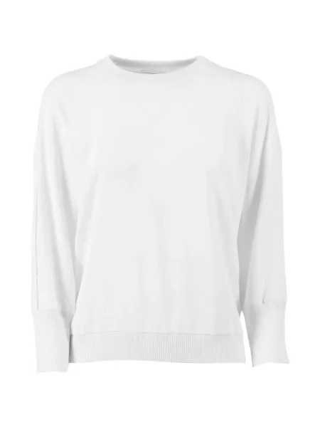 Hanorac crewneck Peserico cu decolteu rotund alb