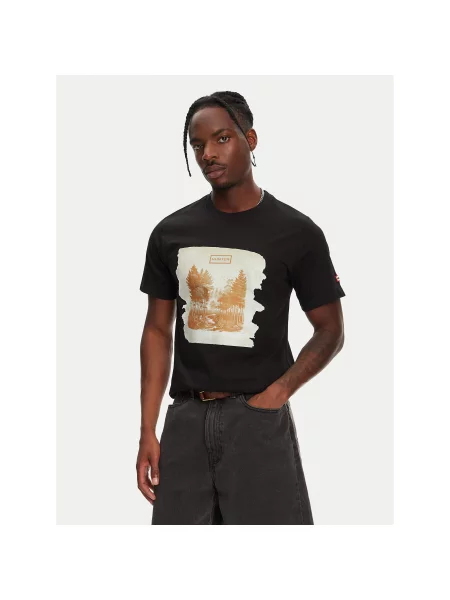 Hunter Majica Duart Graphic Regular Fit črna