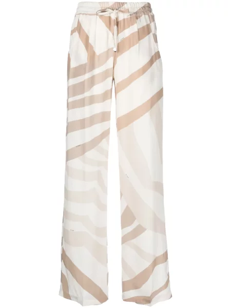 Jedwabne spodnie Kiton z nadrukiem w abstrakcyjne wzory