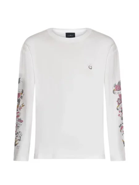 Дълго графичен тениска John Richmond бяло