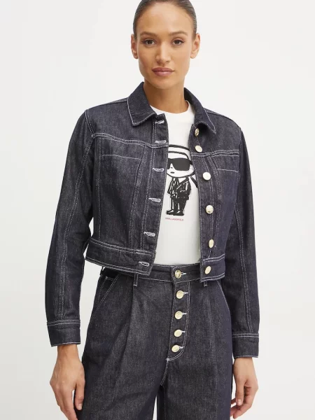 Karl Lagerfeld kurtka jeansowa granatowy przejściowa