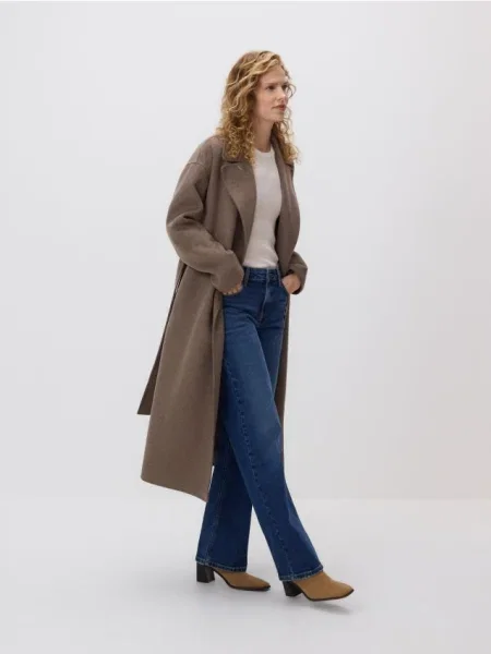 Reserved Jeansy straight granatowy